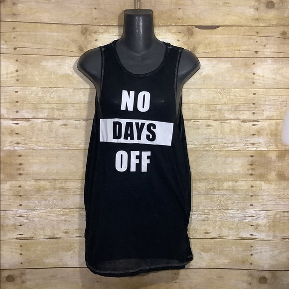 F.I.T. (fashion inspire train) NO DAYS OFF Women's Black Active Tank - Picture 1 of 4